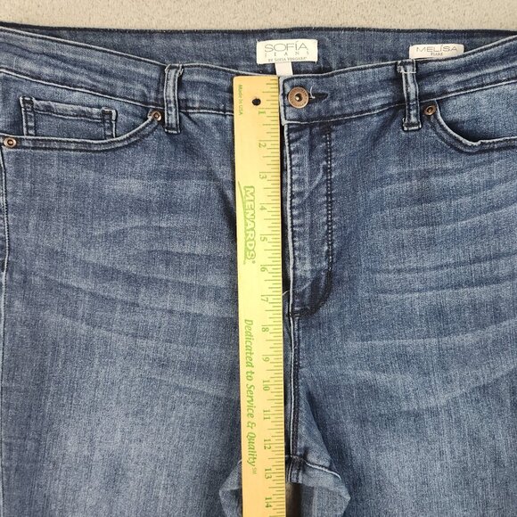 Sofia Vergara Jeans Womens Size 20 Melisa Flare Leg High Rise Blue Denim Stretch - Picture 7 of 14